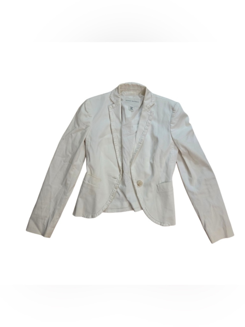 Banana Republic Ivory White Cream Single-Button Blazer
